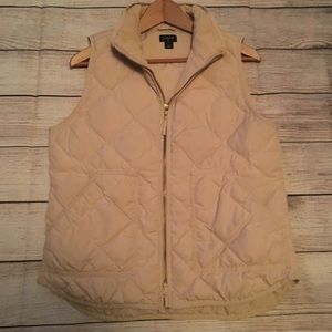 Cream J. Crew Down Vest Sz Medium